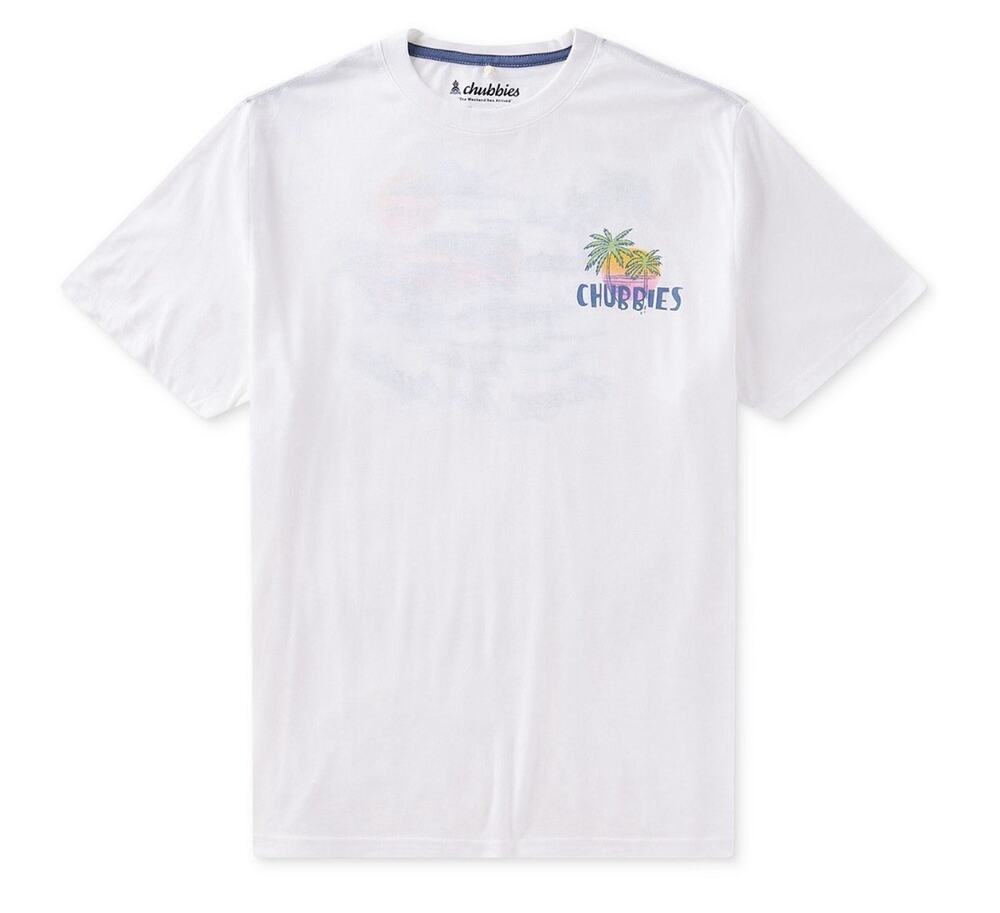 NWT Chubbies Men's Captain's License White Graphic TShirt Boat Vacation